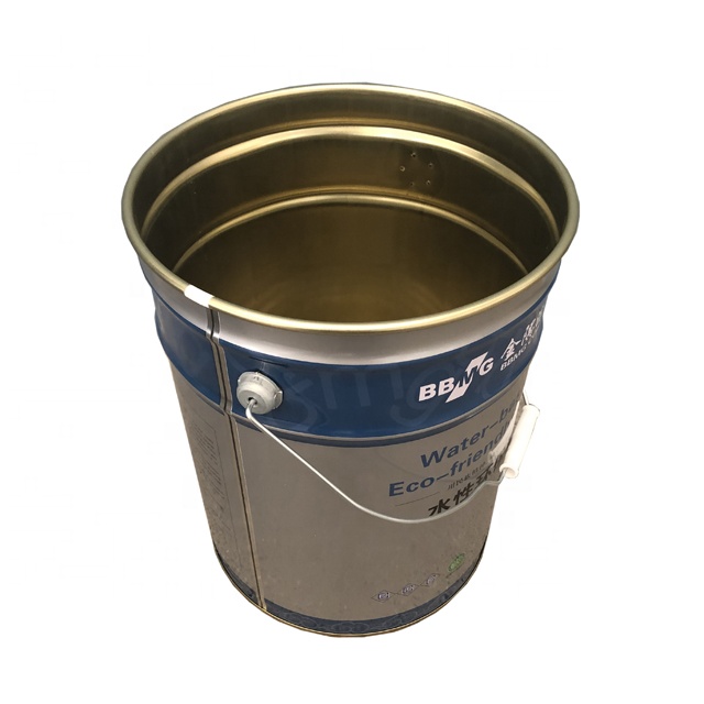 20L printed iron metal tinplate paint bucket with lid paint bucket