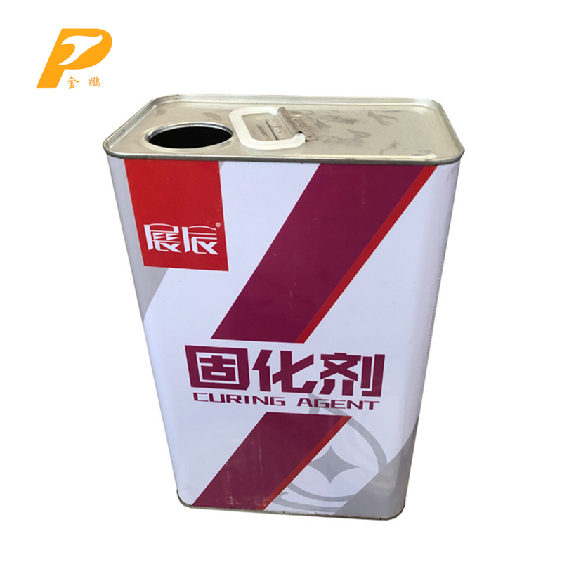 Color printing 1 liter metal square oil tank with screw top cover / 1 liter square metal tin paint can size