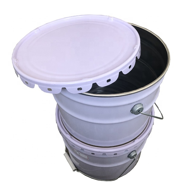 10L white painted steel metal tin drum/barrel