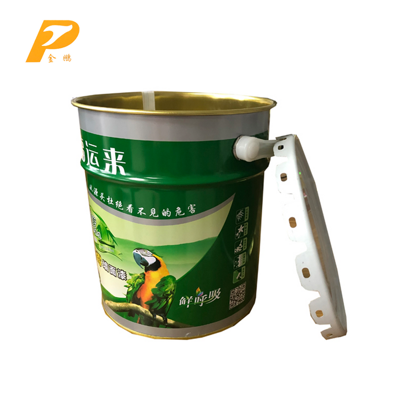 5L printed tin bucket/metal tin bucket with lid and handle
