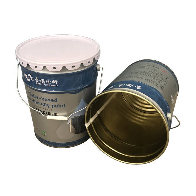 20L printed iron metal tinplate paint bucket with lid paint bucket