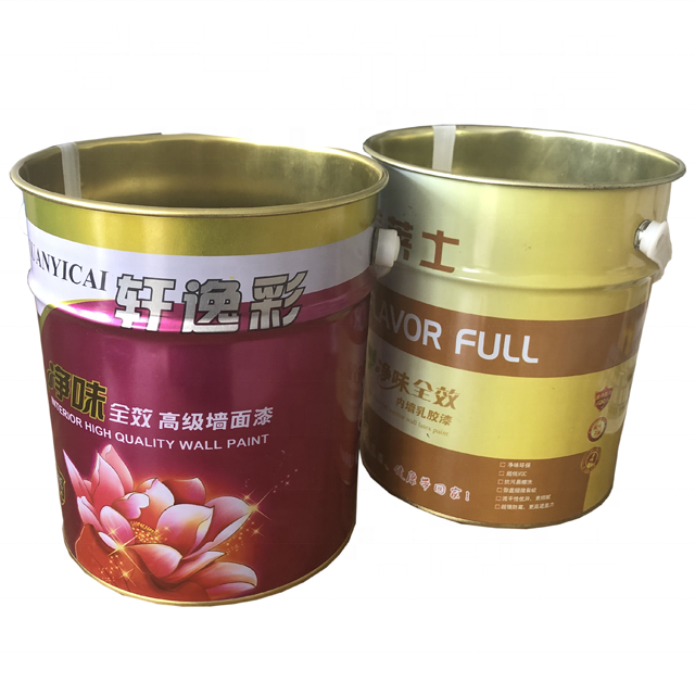 5 liters empty round chemical paint metal tin can with triple dense lid