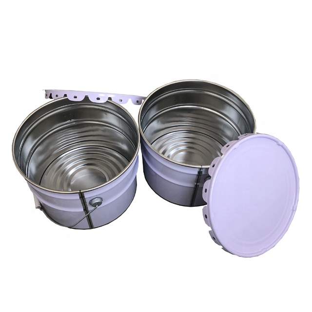 10L liter round custom printed metal tin can barrel with lace lid