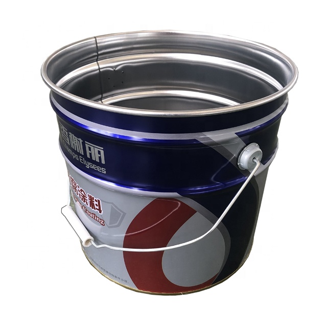 Manufacturer of 15 liter paint tin bucket with lock ring lid